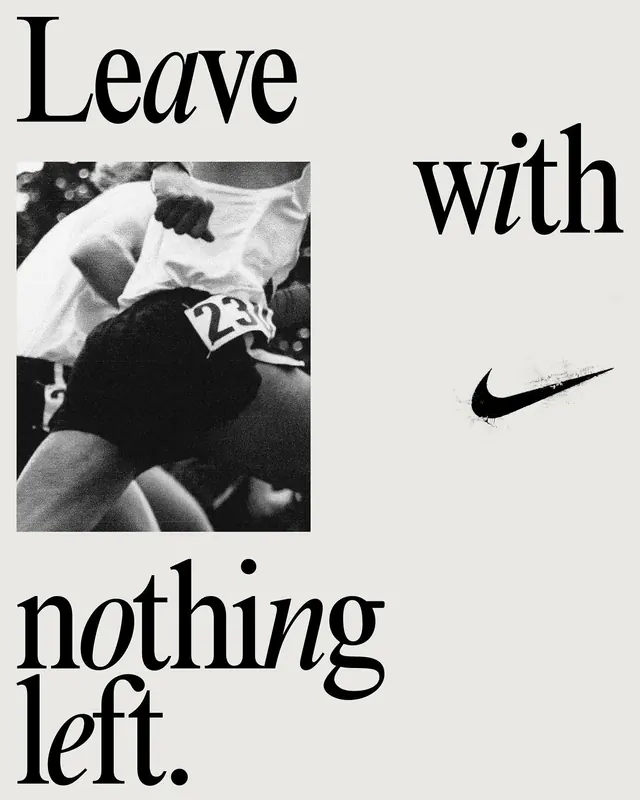 Nike Leave With Nothing Left Collage, minimal, brutalist, monochrome
