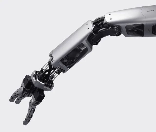 Robotic Arm 3D Render, technical, monochrome, monochrome
