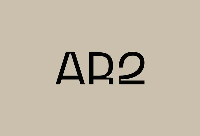 AR2 Wordmark, minimal, flat, light