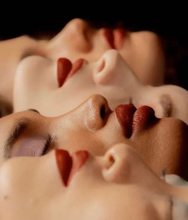 Abstract Humanoid Faces Composition, abstract, organic, warm