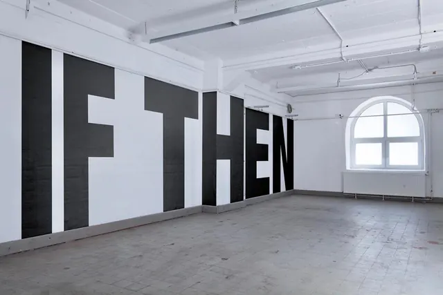 Large Scale Typography Installation, minimal, swiss, monochrome