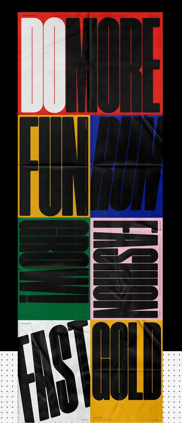 Grid-Based Typographic Collage, brutalist, neo-brutalist, high-contrast