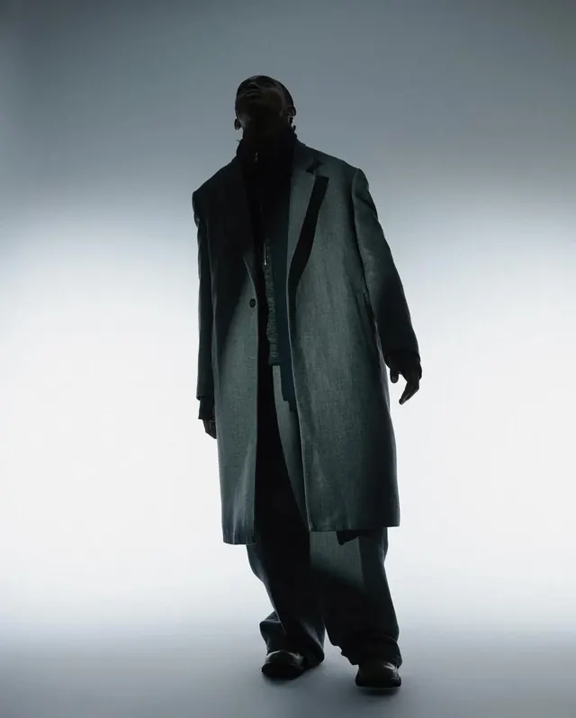 Man in Long Coat Portrait, minimal, monochrome, monochrome