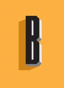 Stylized Letter B Logo, minimal, geometric, high-contrast