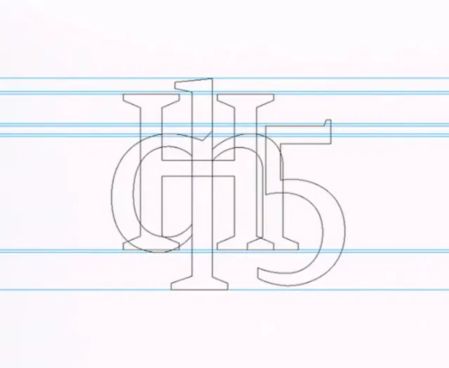 Interlocking Letterform Design, minimal, swiss, monochrome