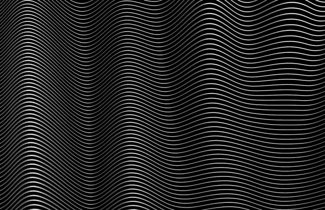 Monochrome Wavy Line Pattern, minimal, monochrome, monochrome