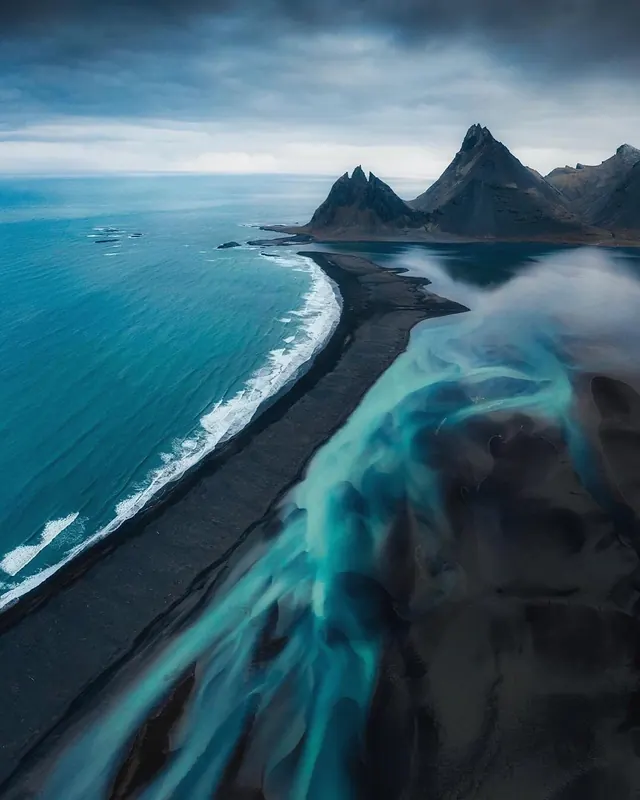 Icelandic Coastal Landscape, photographic, organic, cool