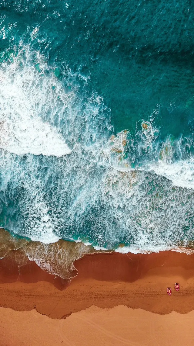 Ocean Wave and Sandy Beach, photographic, organic, vibrant