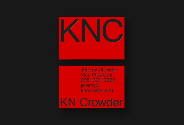 KNC Identity System, minimal, boxed, high-contrast