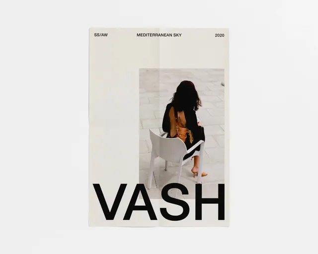 VASH Editorial Poster, minimal, swiss, monochrome