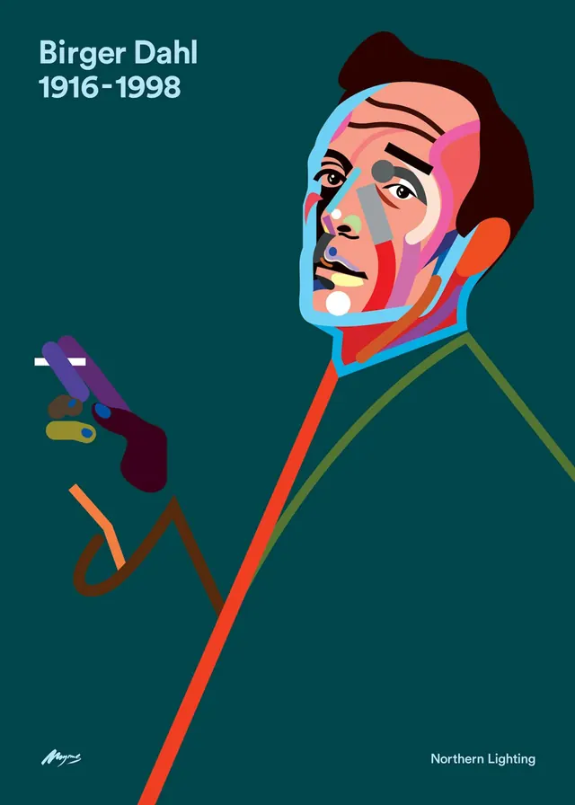 Birger Dahl Portrait Poster, flat, illustrated, vibrant