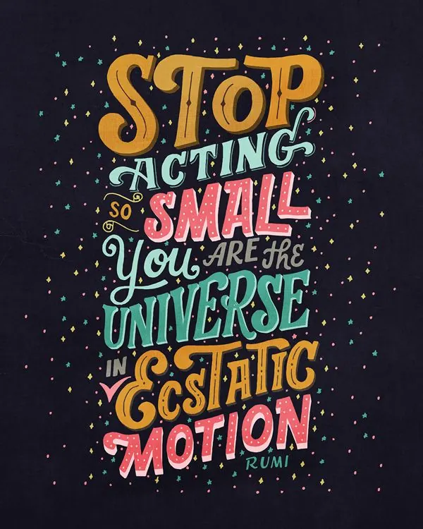 Stop Acting So Small Quote Poster, maximalist, playful, dark