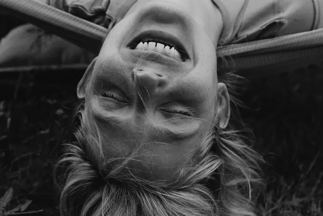 Upside-Down Portrait, monochrome, photographic, monochrome