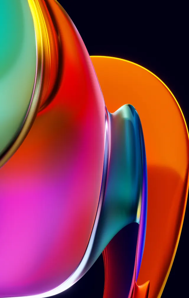Abstract Fluid Gradient Shapes, gradient-heavy, 3d-render, vibrant