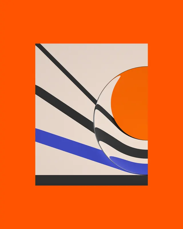 Abstract Geometric Composition, minimal, swiss, vibrant