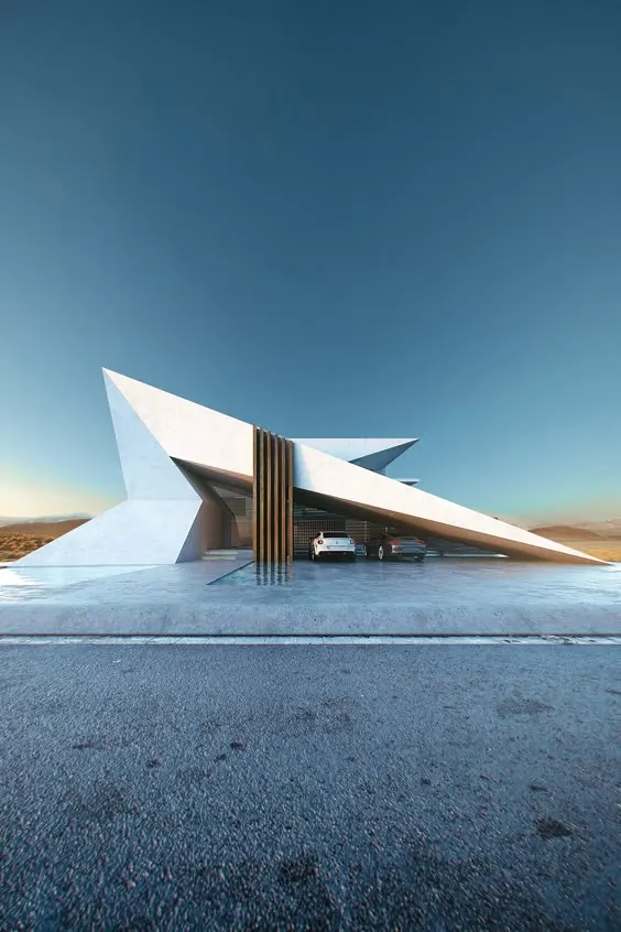 Abstract Geometric Architecture Render, minimal, geometric, light