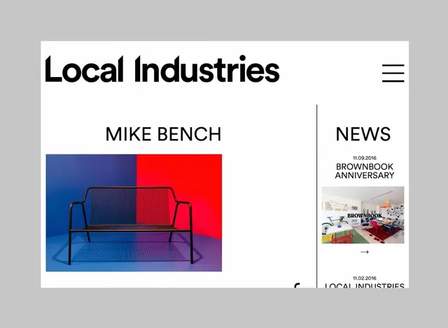 Local Industries Website Layout, minimal, swiss, light