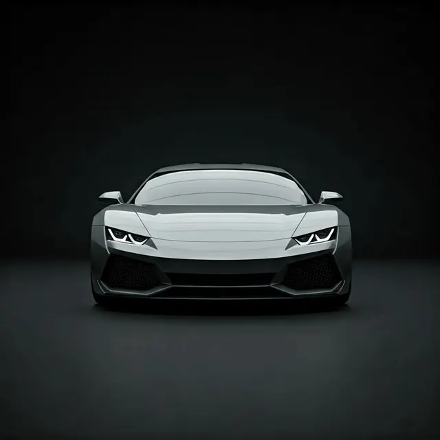 White Sports Car Studio Shot, minimal, luxury, monochrome