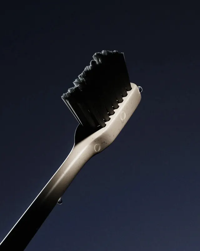 Electric Guitar Headstock Close-up, minimal, photographic, dark