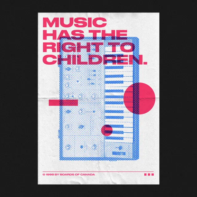 Music Has the Right to Children Poster, swiss, minimal, high-contrast