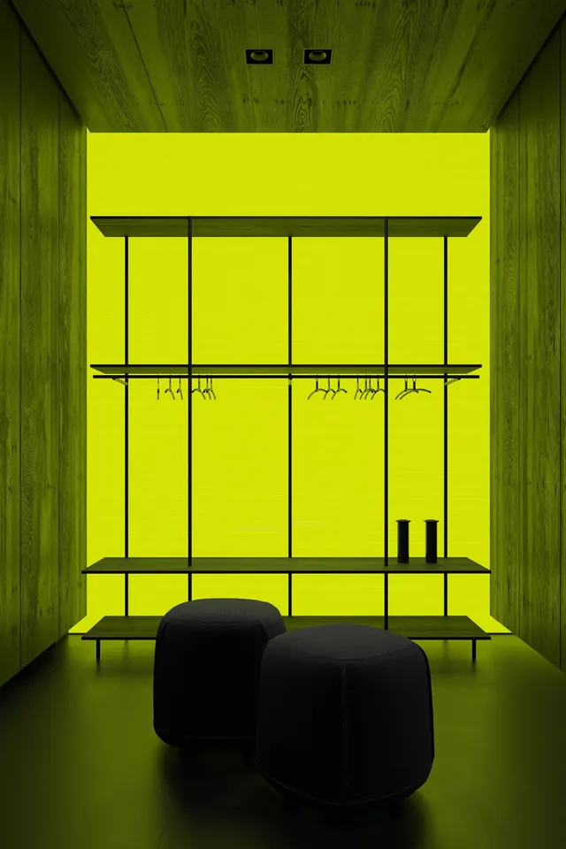 Minimalist Yellow Interior Mockup, minimal, geometric, vibrant