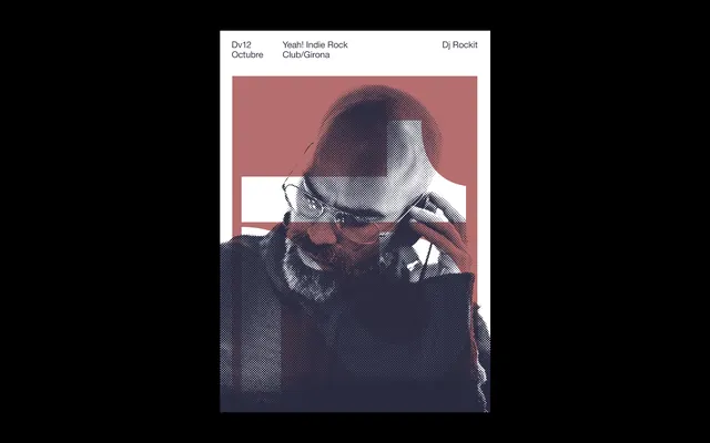 Abstract Portrait with Text Overlay, brutalist, dark-mode, dark