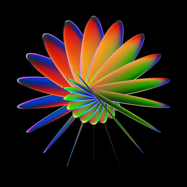 Abstract Gradient Flower, gradient-heavy, geometric, vibrant