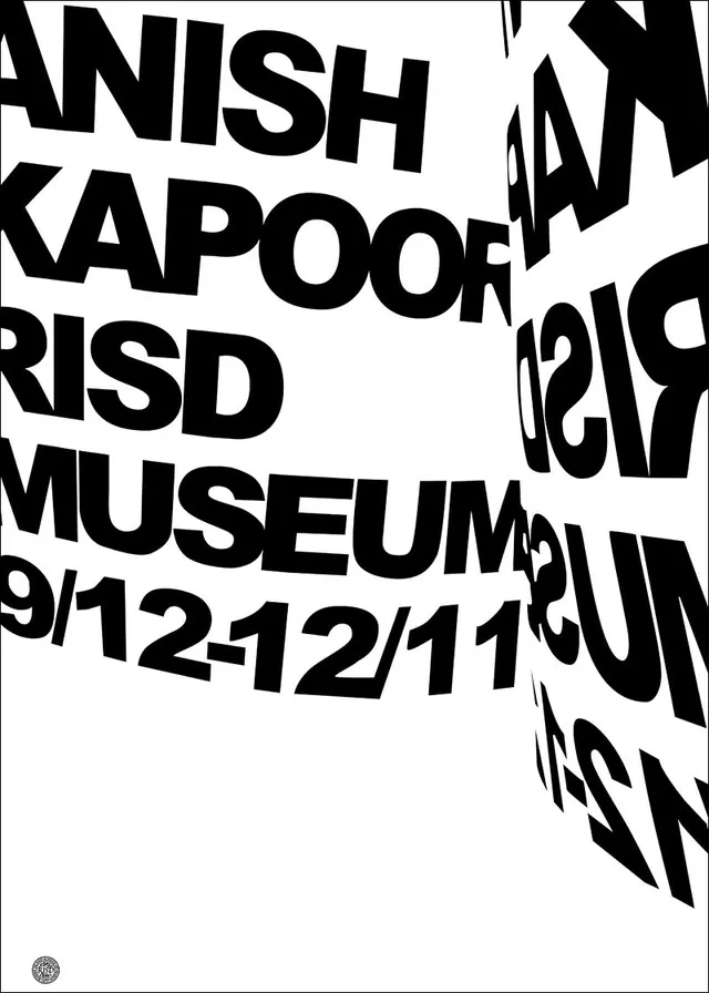 Anish Kapoor Exhibition Typography, brutalist, neo-brutalist, monochrome