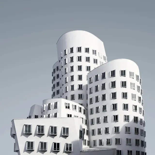 White Architectural 3D Render, minimal, geometric, light