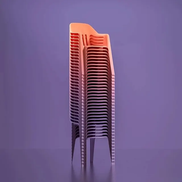 Stacked Gradient Rectangles, minimal, 3d-render, vibrant