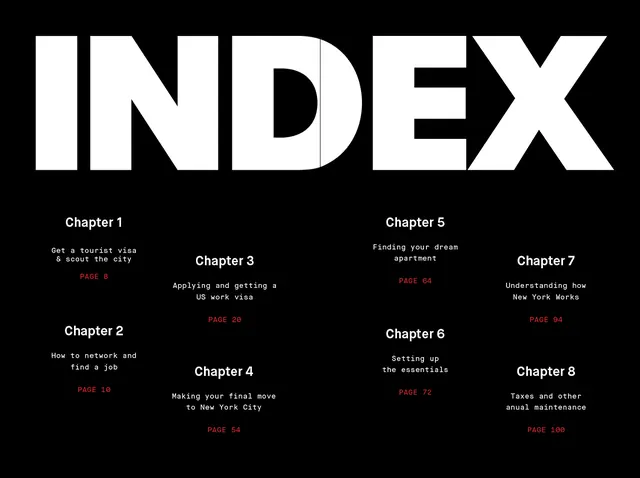 Index Layout Design, minimal, swiss, high-contrast