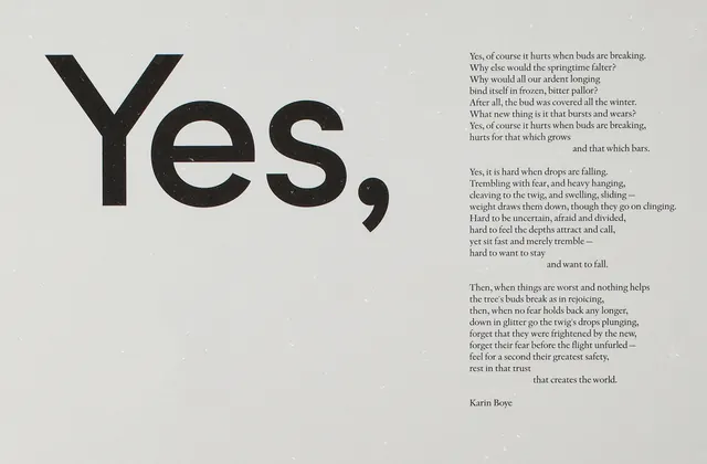 Yes Wordmark and Editorial Layout, minimal, swiss, monochrome