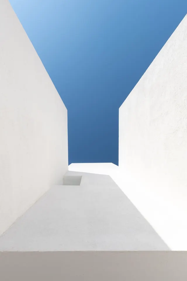 Minimalist Architectural Perspective, minimal, geometric, high-contrast