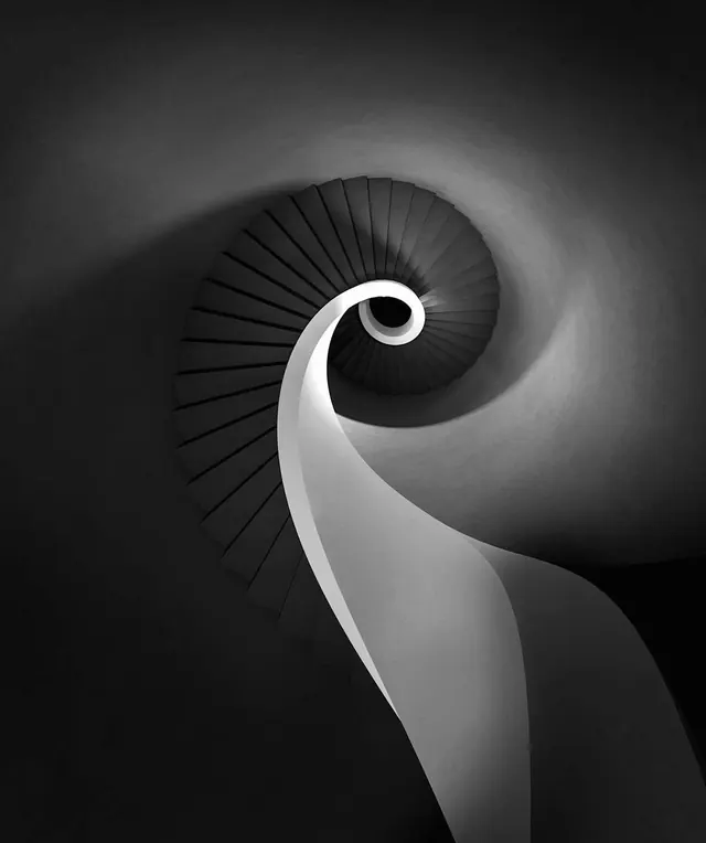 Abstract Spiral Graphic, minimal, monochrome, monochrome