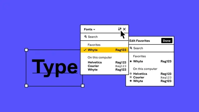 Typeface UI Mockup, minimal, swiss, vibrant