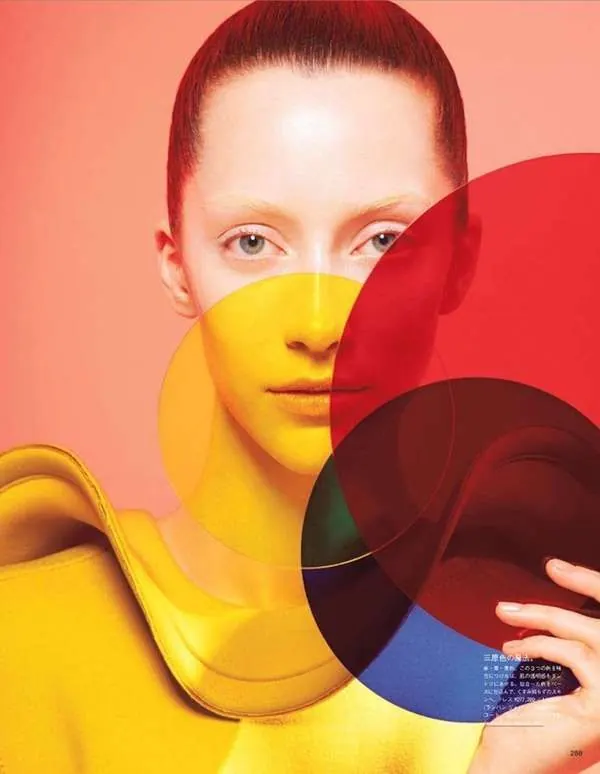 Abstract Face with Overlapping Circles, maximalist, abstract, vibrant