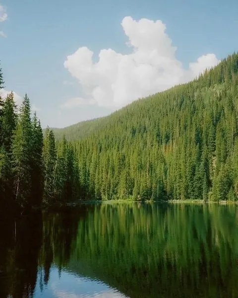 Mountain Lake Landscape, photographic, organic, earthy