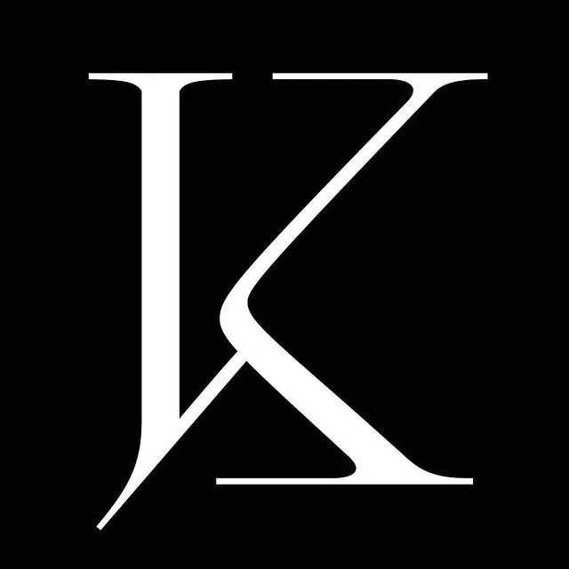 Stylized Letter K Logo, minimal, monochrome, high-contrast