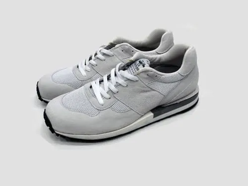 Grey and White Athletic Sneakers, minimal, photographic, light