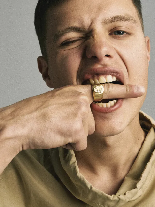 Man with Gold Ring Close-up, photographic, luxury, warm