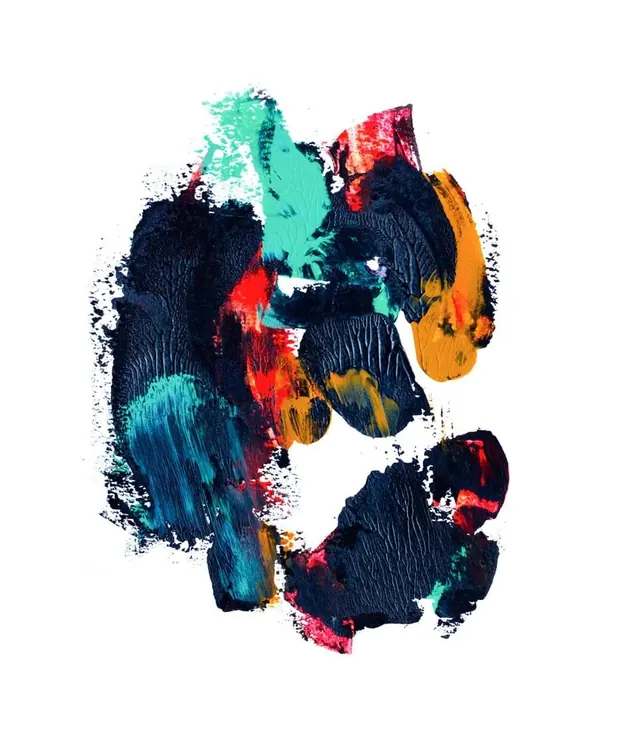 Expressive multicolored paint stroke study, abstract, maximalist, vibrant