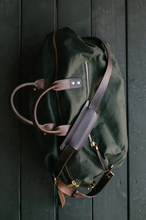 Green Canvas Messenger Bag, photographic, organic, dark