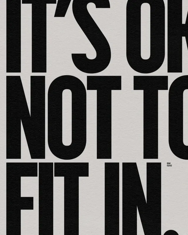 Typography Quote Graphic, brutalist, minimal, monochrome