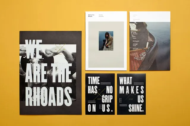 Roads Identity Spread, brutalist, minimal, monochrome