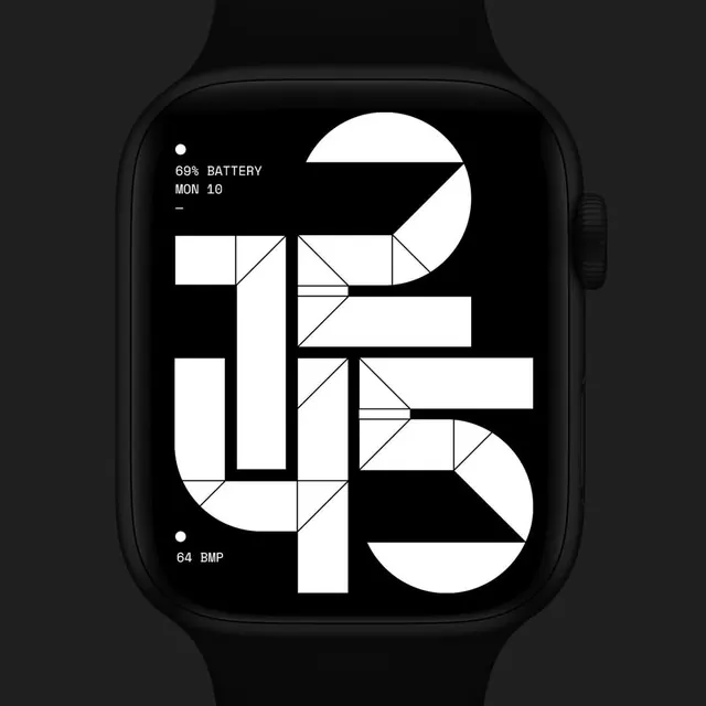 Geometric Watch Face Design, minimal, swiss, monochrome