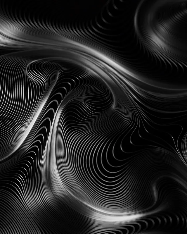 Abstract Fluid Line Art, minimal, geometric, monochrome