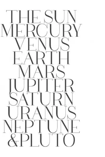 Planetary Typography List