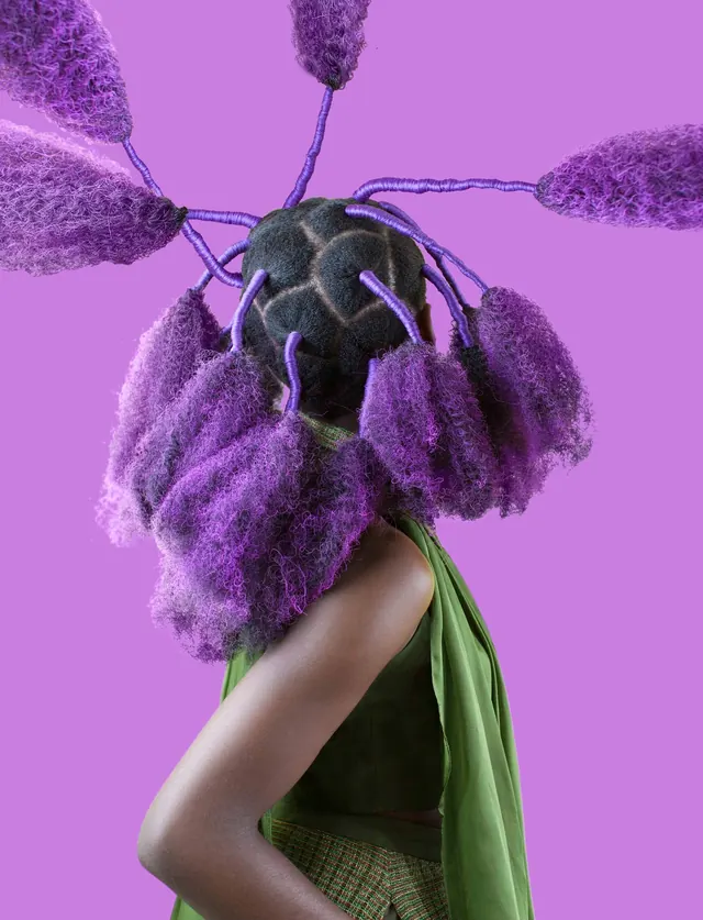 Surrealist Portrait with Floral Elements, abstract, maximalist, vibrant