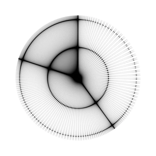 Geometric Radial Line Art, minimal, geometric, monochrome