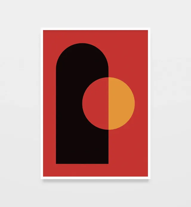 Geometric Abstract Composition, minimal, geometric, high-contrast
